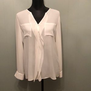 I.N.C  cream color polyester blouse